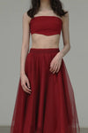 Marc Le Bihan 2590 Collection of Triple Tulle Silk Skirts Handmade in France MLB-2590-HONG Red